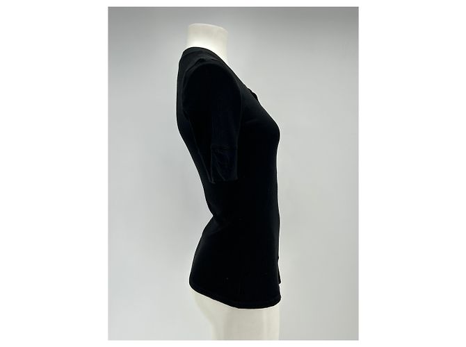 Autre Marque Camiseta negra con botones James Perse de viscosa Negro - vista 3