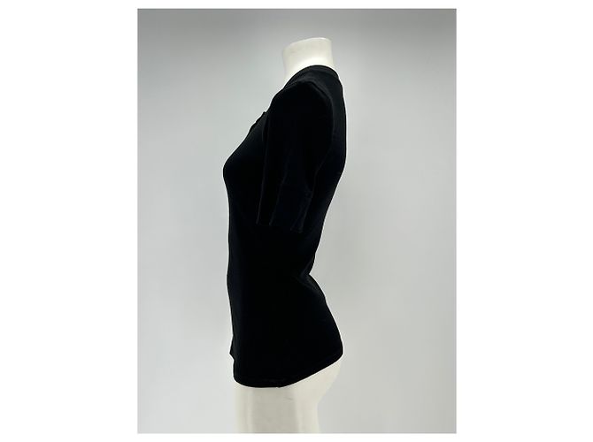 Autre Marque Camiseta negra con botones James Perse de viscosa Negro - vista 4