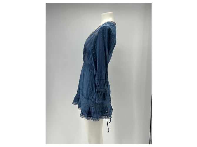 Autre Marque Abito corto blu con maniche lunghe TULAROSA cotone - vista 4