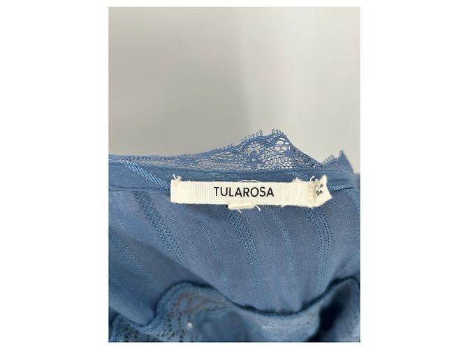 Autre Marque Abito corto blu con maniche lunghe TULAROSA cotone - vista 5