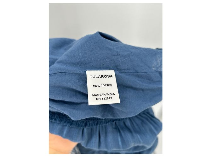 Autre Marque Abito corto blu con maniche lunghe TULAROSA cotone - vista 7