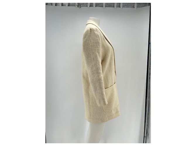 Blazer largo blanco texturizado Pomandère - vista 3