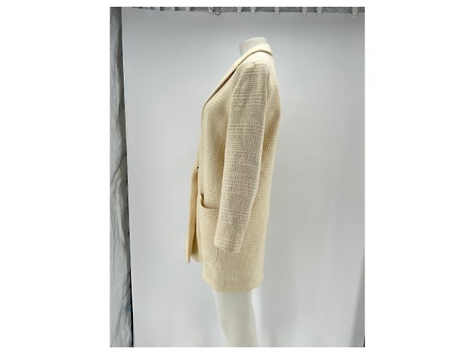 Blazer largo blanco texturizado Pomandère - vista 4