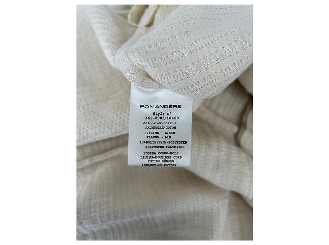 Blazer largo blanco texturizado Pomandère - vista 6