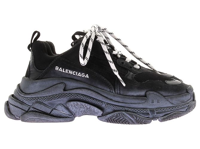 Balenciaga Sneaker nere "Triple S" Nero - vista 2