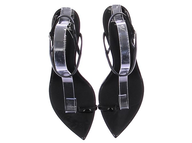Giuseppe Zanotti Sandali in pelle verniciata nera Nero - vista 7