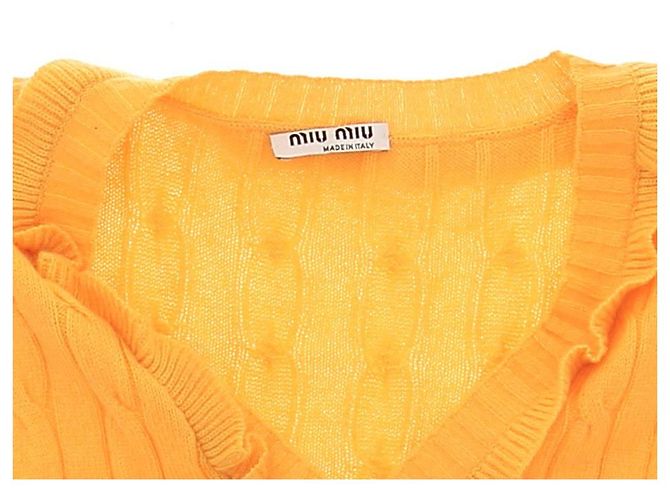 Top sin mangas de cachemira amarillo Miu Miu - vista 5