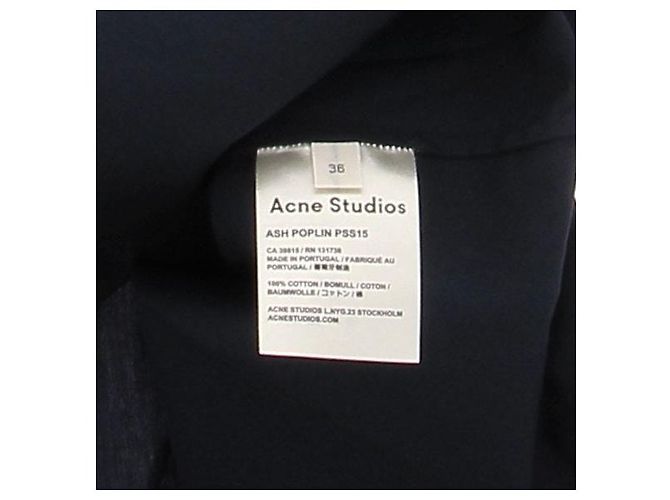 Acne Studios sleeveless shirt navy blue cotton - view 6