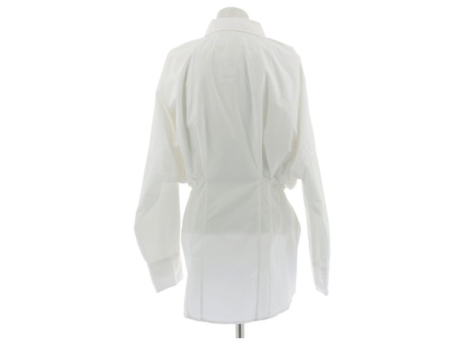 Camisa blanca de algodón con mangas abullonadas Free People Blanco - vista 2