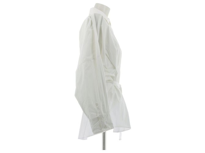 Camisa blanca de algodón con mangas abullonadas Free People Blanco - vista 3