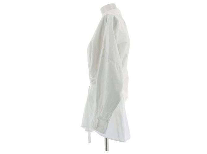 Camisa blanca de algodón con mangas abullonadas Free People Blanco - vista 4