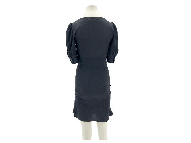 Ba&Sh Schwarzes kurzes Kleid mit Puffärmeln - Ansicht 2