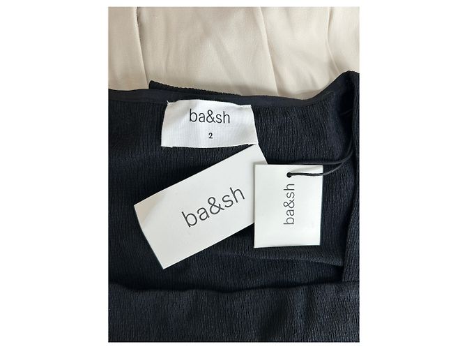 Ba&Sh Schwarzes kurzes Kleid mit Puffärmeln - Ansicht 5