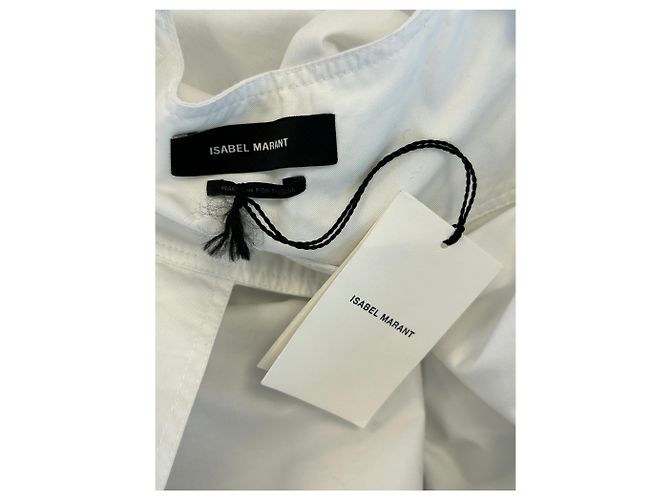 Isabel Marant Vestido blanco con mangas abullonadas - vista 5