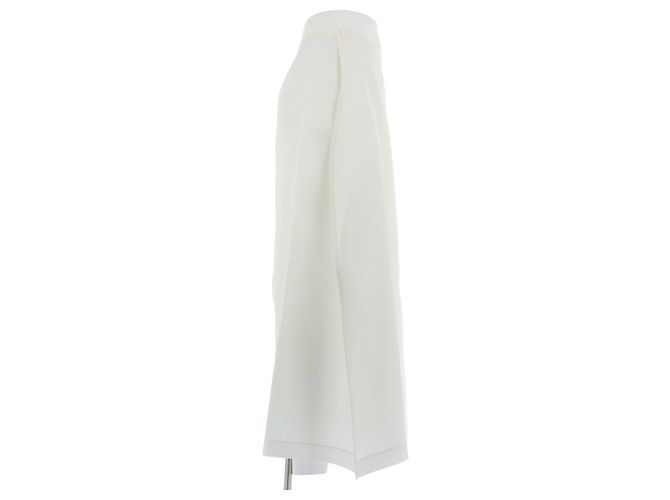Falda larga de seda blanca Mila Khaite Blanco - vista 3