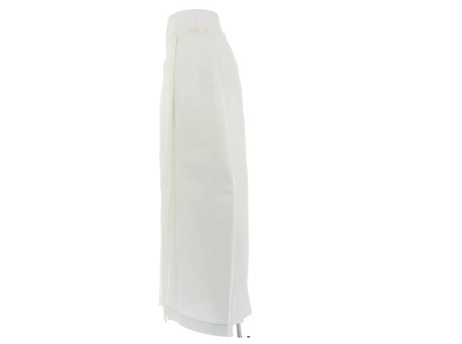 Falda larga de seda blanca Mila Khaite Blanco - vista 4