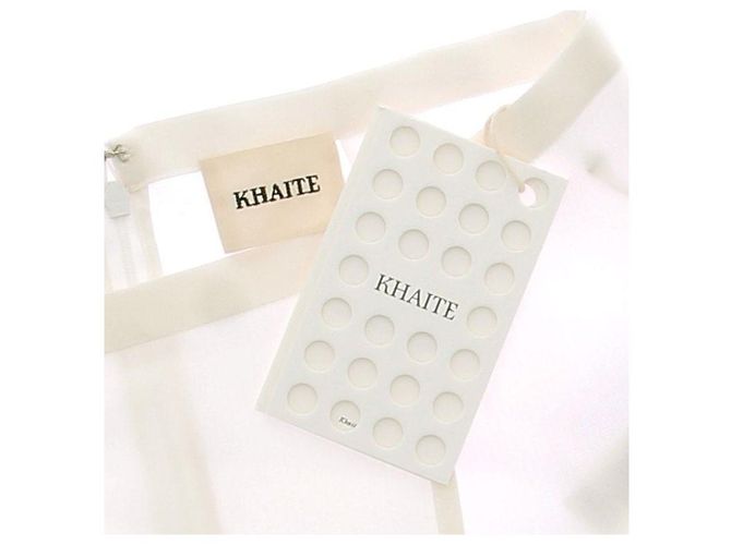 Falda larga de seda blanca Mila Khaite Blanco - vista 5