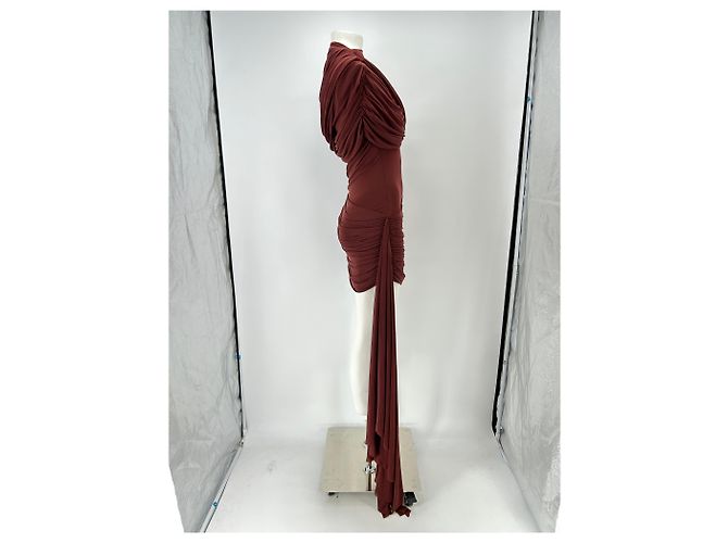 Autre Marque DEME Braunes kurzes Plissee Kleid ärmellos - Ansicht 3