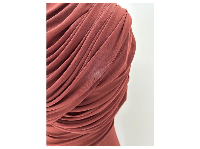 Autre Marque DEME Braunes kurzes Plissee Kleid ärmellos - Ansicht 5