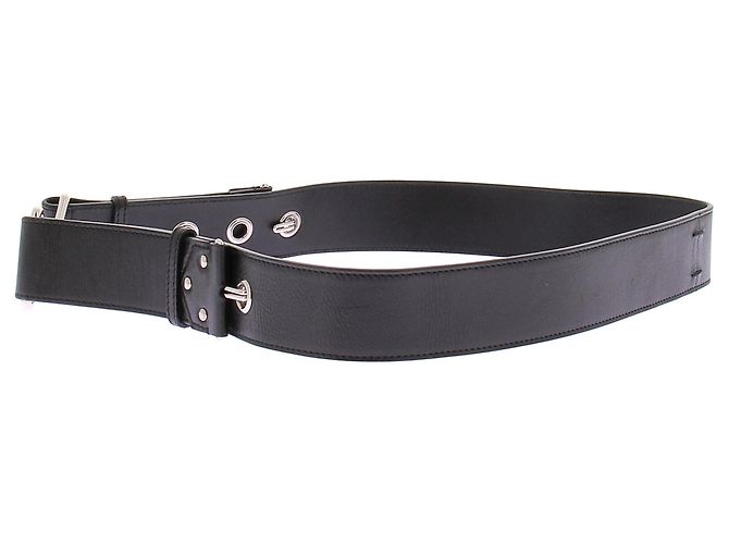 Yves Saint Laurent Cintura in pelle nera Nero - vista 3
