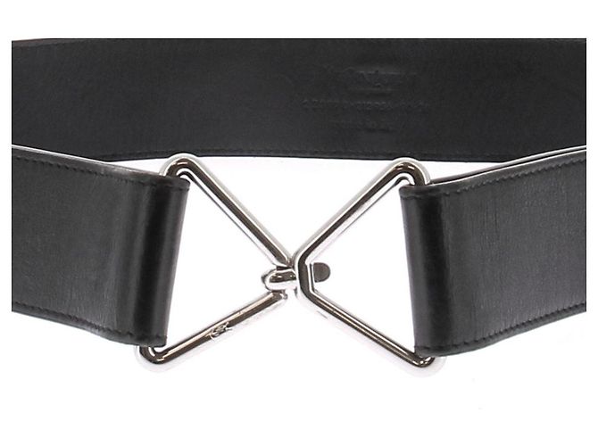 Yves Saint Laurent Cintura in pelle nera Nero - vista 5