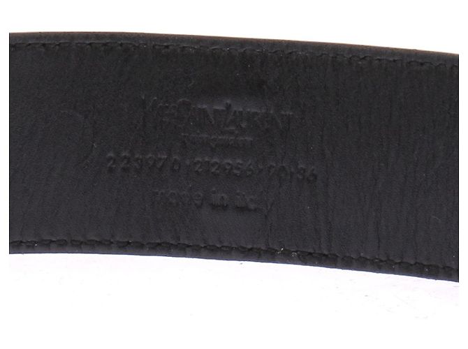 Yves Saint Laurent Cintura in pelle nera Nero - vista 7