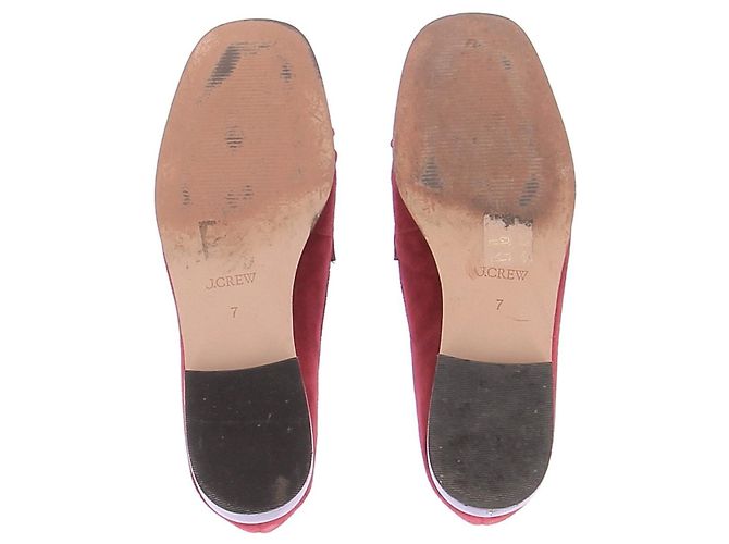 J.Crew Slipper aus rotem Wildleder mit Raffung Größe 7 - Ansicht 7