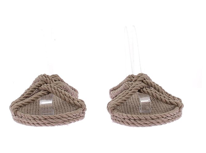 Autre Marque Sandali piatti in rafia marrone GURKEES - vista 4