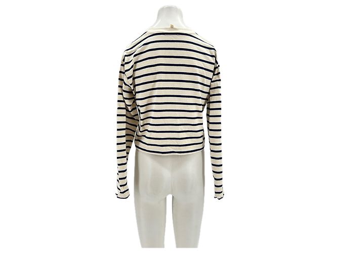 T-shirt a righe a maniche lunghe SéZane Blu Navy e Bianco - vista 2