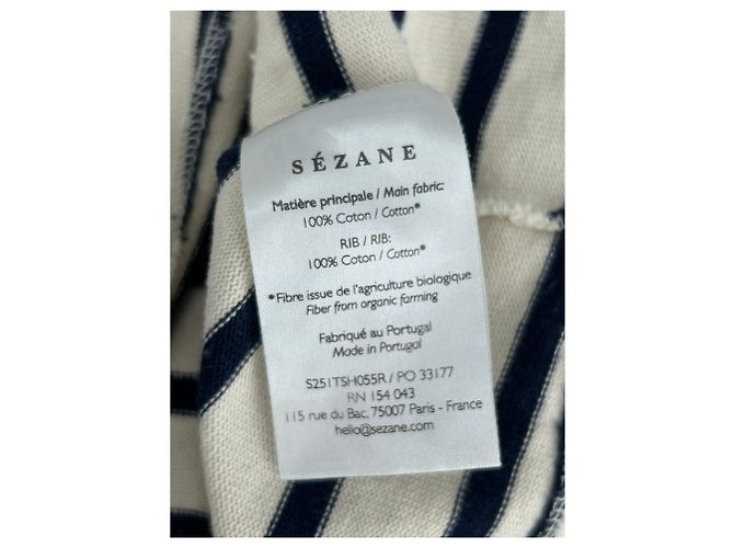 T-shirt a righe a maniche lunghe SéZane Blu Navy e Bianco - vista 6