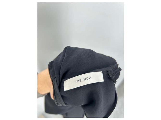 The Row Schwarzes langes Viscose Kleid mit langen Ärmeln - Ansicht 5