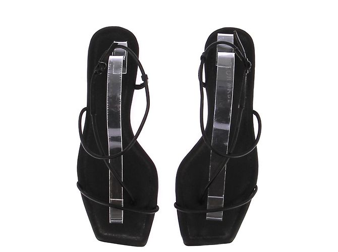Autre Marque Sandali NELSON MADE in pelle nera con cinturino alla caviglia Nero - vista 6