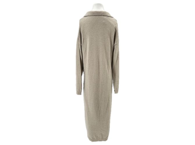 Autre Marque Langes Cashmere-Kleid Beige - Ansicht 2