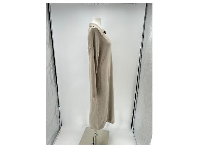 Autre Marque Langes Cashmere-Kleid Beige - Ansicht 3