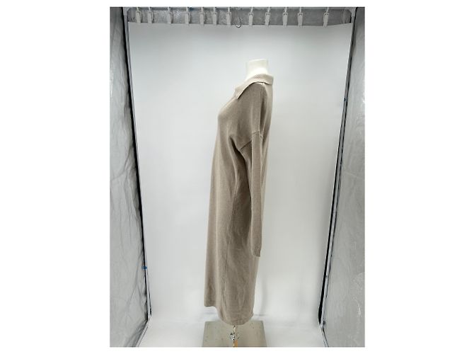 Autre Marque Langes Cashmere-Kleid Beige - Ansicht 4
