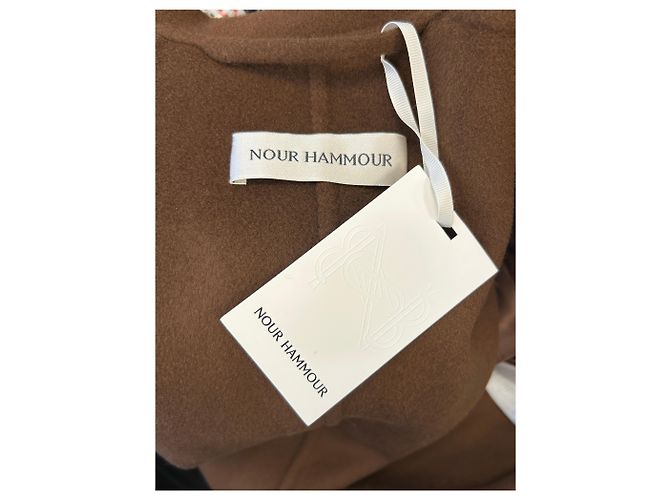 Autre Marque Abrigo de lana marrón NOUR HAMMOUR Castaño - vista 5