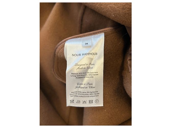 Autre Marque Abrigo de lana marrón NOUR HAMMOUR Castaño - vista 6