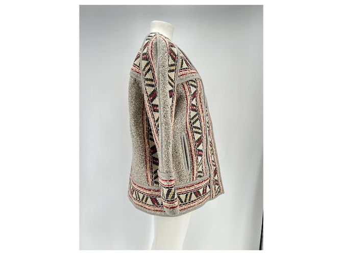 Isabel Marant Grey Patterned Wool Jacket - view 3