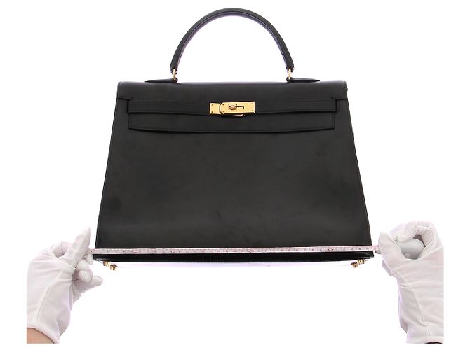 Hermès Borsa in pelle "KELLY 32" Nero - vista 16