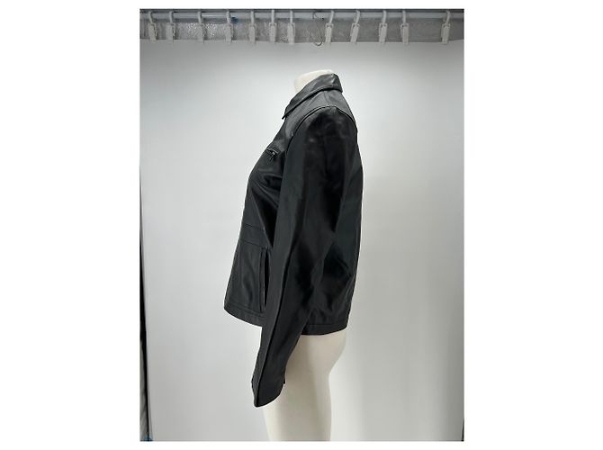 Whistles Schwarze Lederjacke - vista 4