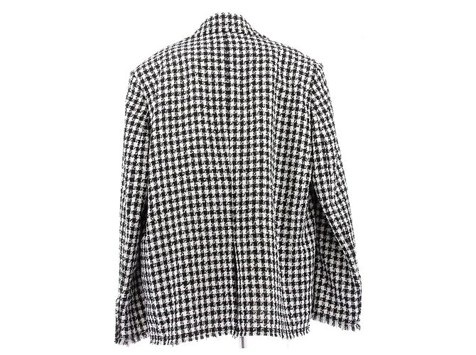 Versace Tweed-Blazer schwarz weiß - Ansicht 2