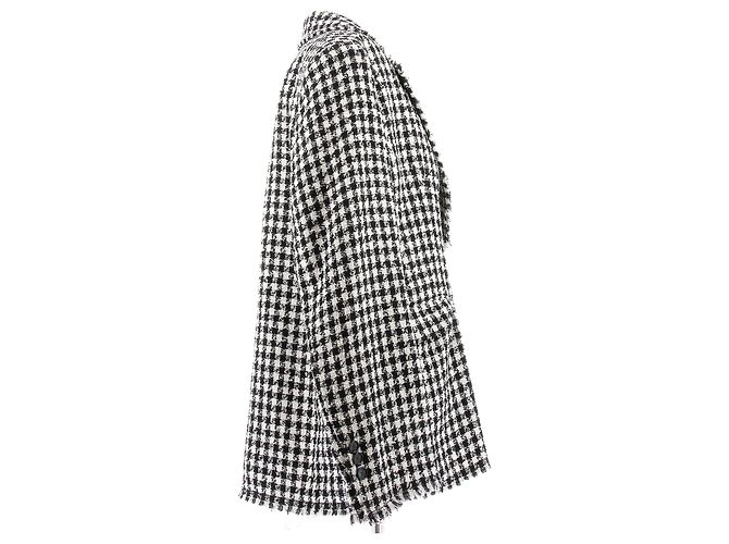 Versace Tweed-Blazer schwarz weiß - Ansicht 3