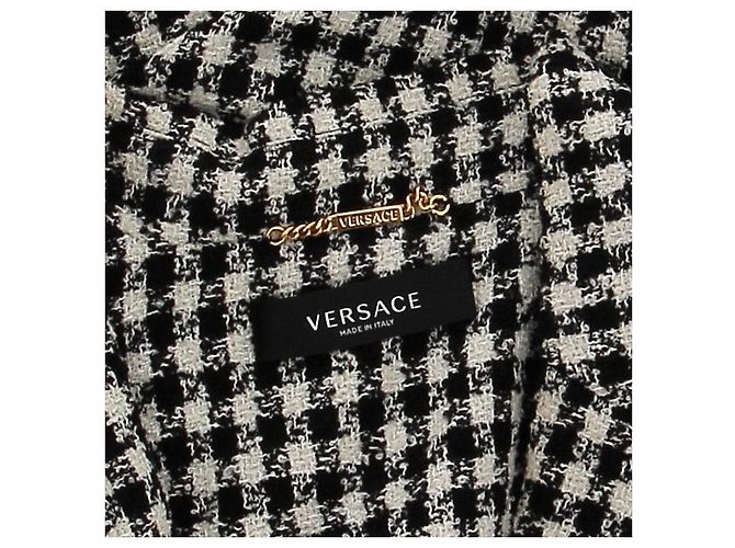 Versace Tweed-Blazer schwarz weiß - Ansicht 5