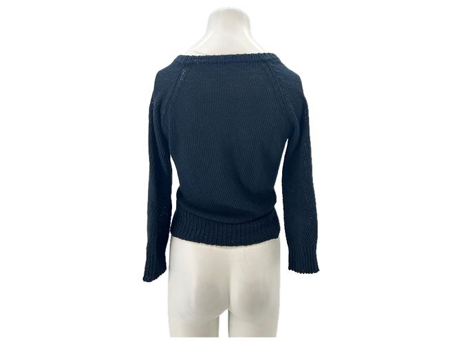 Isabel Marant Pullover aus Baumwolle marineblau mit Knoten - Ansicht 2