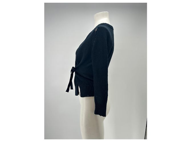 Isabel Marant Pullover aus Baumwolle marineblau mit Knoten - Ansicht 4