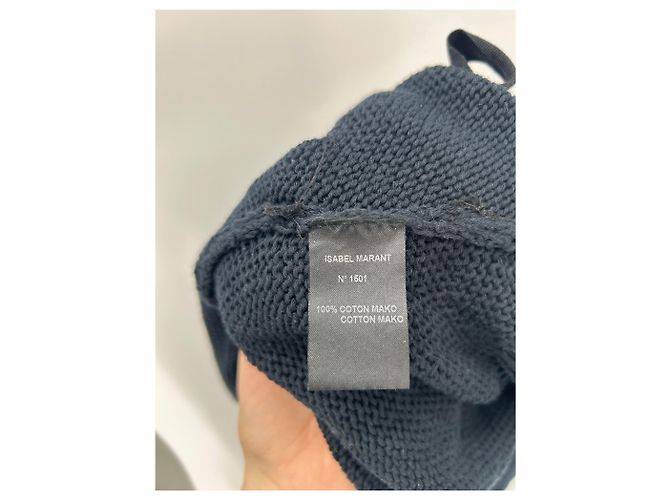 Isabel Marant Pullover aus Baumwolle marineblau mit Knoten - Ansicht 6