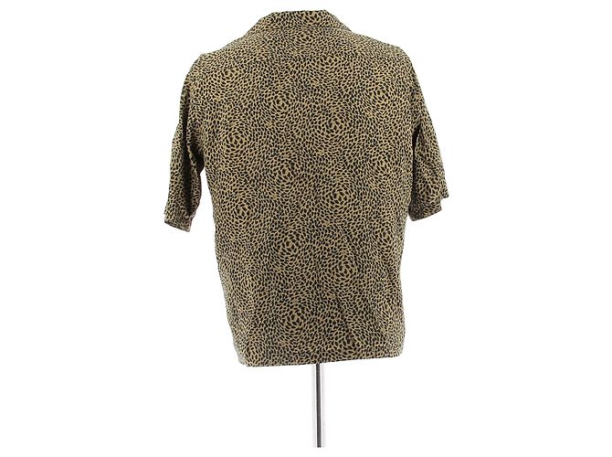 Camicia Saint Laurent con stampa leopardata beige in cotone - vista 2