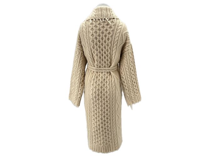 Alanui Grande cardigan intrecciato beige in cashmere - vista 2