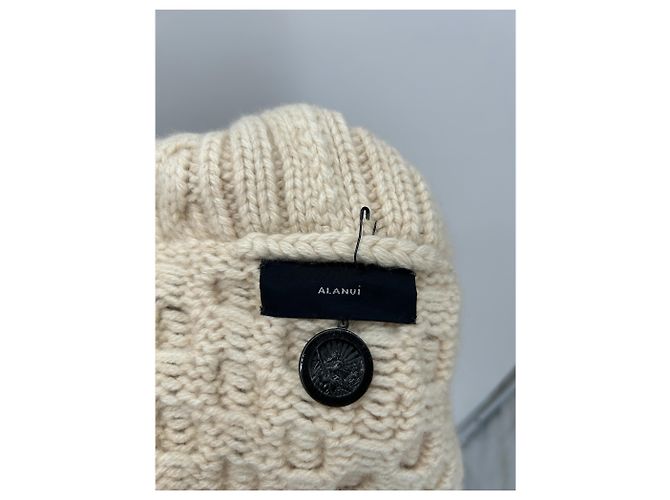 Alanui Grande cardigan intrecciato beige in cashmere - vista 5
