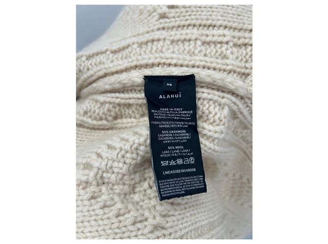 Alanui Grande cardigan intrecciato beige in cashmere - vista 6